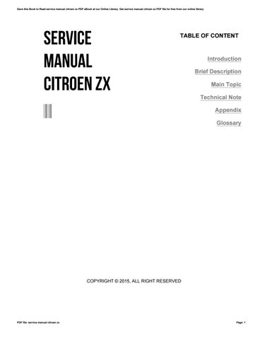 download Citroen ZX Manual able workshop manual
